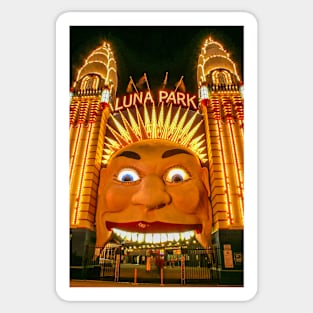 Luna Park Face at Night, Sydney, NSW, Australia Sticker